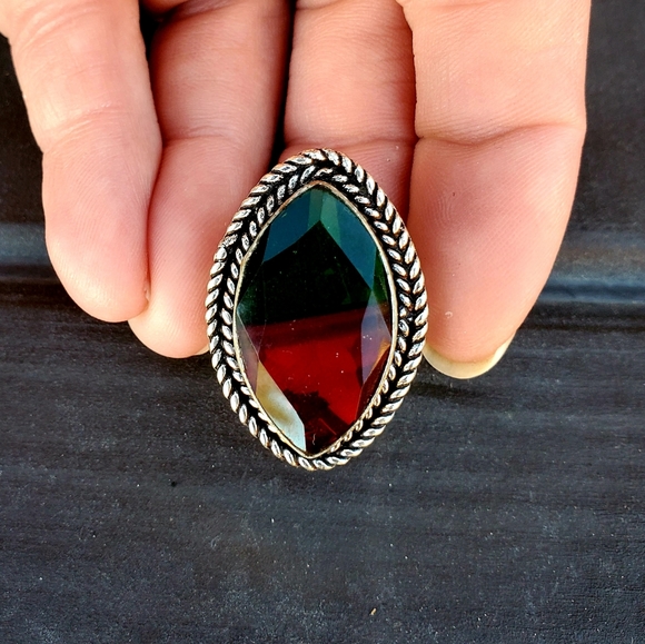 New Bi-Color Tourmaline 925 Silver Ring. - Picture 14 of 14